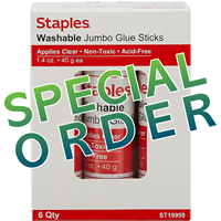 Staples Jumbo Permanent Glue Sticks, 1.4 oz., 6/Pack