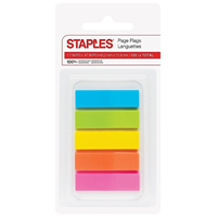 Staples Stickies Page Flags, Multicolor, 0.5" Wide, 125/Pack