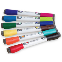 U Brands Low Odor Magnetic Double Ended Dry Erase Markers With Erasers, Bullet Tip, Assorted Colors, 6-Count