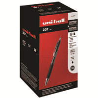 uni-ball 207 Retractable Gel Pens, Medium Point, Black Ink