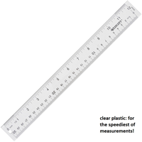 Westcott 12" School Rulers, Clear Plastic